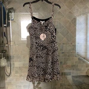 Leopard print mini dress